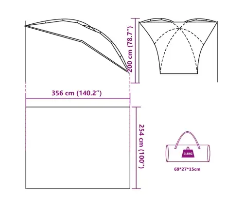 Automašīnas Telts, Zaļa, Ūdensizturīga Vidaxl