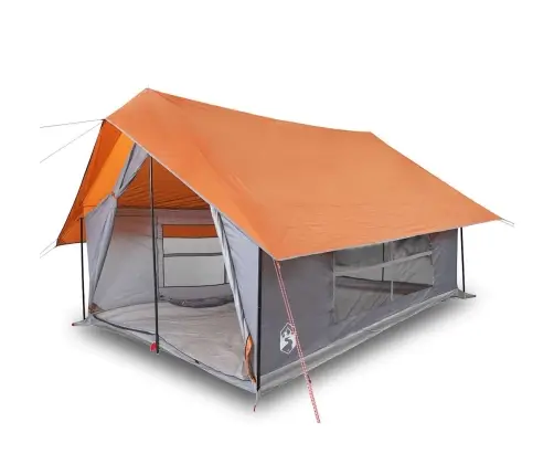 Kempinga Telts 5 Personām, Pelēka, Oranža, Ūdensnecaurlaidīga Vidaxl