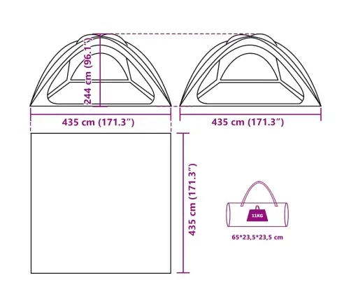 Ballīšu Telts, Jūras Zaļa, Ūdensnecaurlaidīga Vidaxl