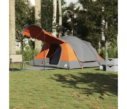 Ģimenes Telts 8 Personām, Pelēka, Oranža, Ūdensnecaurlaidīga Vidaxl