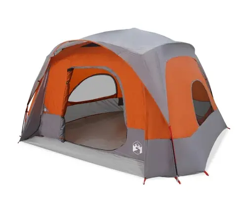 Ģimenes Telts 6 Personām, Pelēka, Oranža, Ūdensnecaurlaidīga Vidaxl