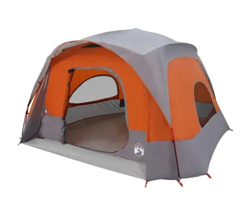 Ģimenes Telts 6 Personām, Pelēka, Oranža, Ūdensnecaurlaidīga Vidaxl
