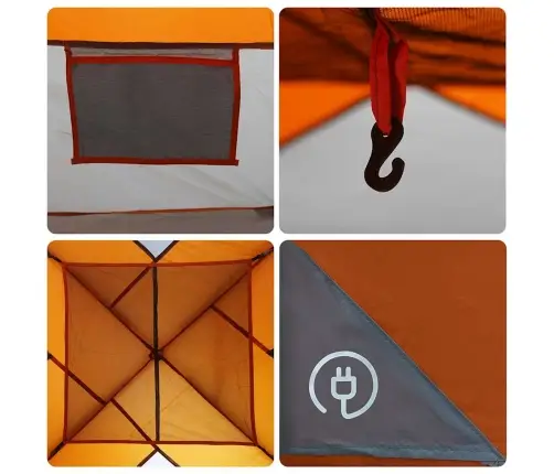 Ģimenes Telts 6 Personām, Pelēka, Oranža, Ūdensnecaurlaidīga Vidaxl