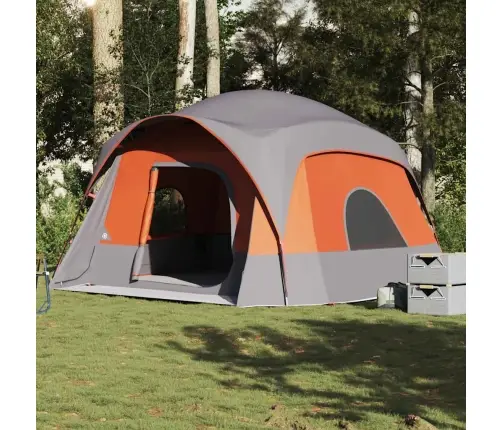 Ģimenes Telts 6 Personām, Pelēka, Oranža, Ūdensnecaurlaidīga Vidaxl