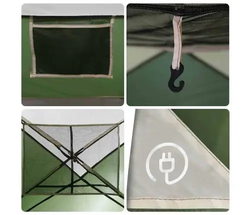 Kempinga Telts 4 Personām, Zaļa, Ūdensdroša Vidaxl