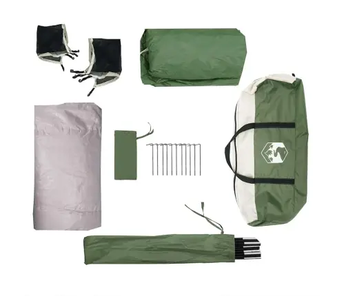 Kempinga Telts 4 Personām, Zaļa, Ūdensdroša Vidaxl