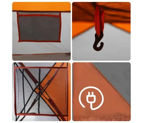 Šeimos Palapinė, Pilka/Oranžinė, Šešiavietė, Atspari Vandeniui