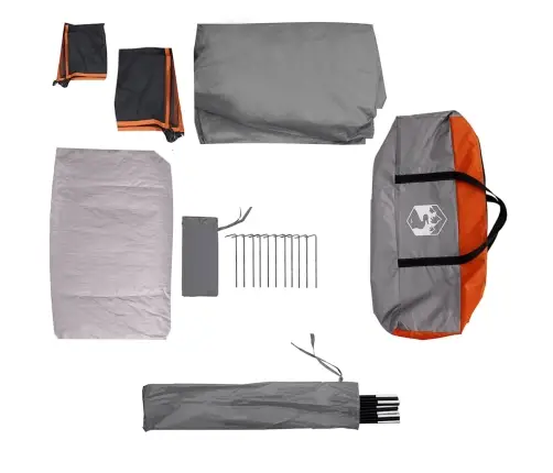 Šeimos Palapinė, Pilka/Oranžinė, Šešiavietė, Atspari Vandeniui