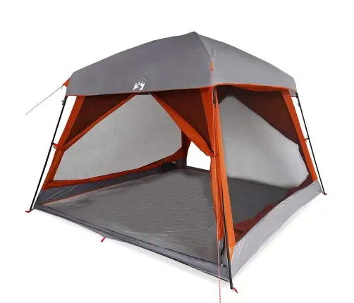 Ģimenes Telts 6 Personām, Pelēka, Oranža, Ūdensnecaurlaidīga Vidaxl