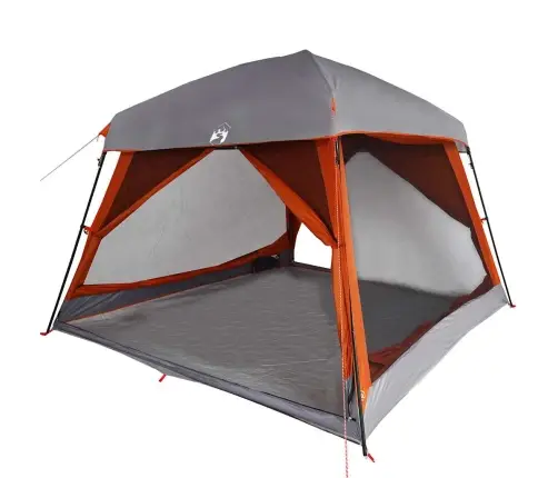 Ģimenes Telts 6 Personām, Pelēka, Oranža, Ūdensnecaurlaidīga Vidaxl