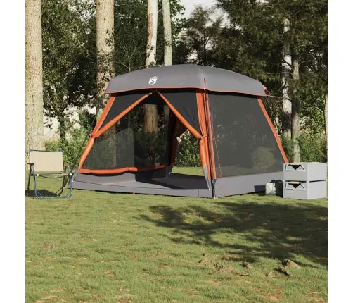 Ģimenes Telts 6 Personām, Pelēka, Oranža, Ūdensnecaurlaidīga Vidaxl