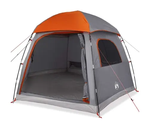 Ģimenes Telts 6 Personām, Pelēka, Oranža, Ūdensnecaurlaidīga Vidaxl