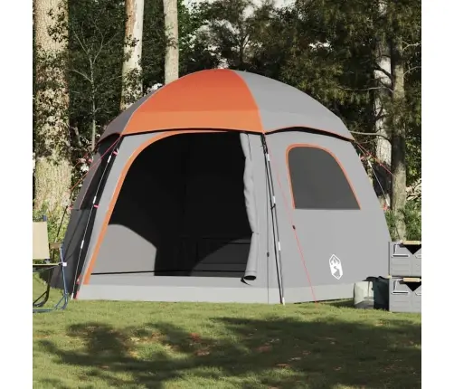 Ģimenes Telts 6 Personām, Pelēka, Oranža, Ūdensnecaurlaidīga Vidaxl