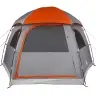 Ģimenes Telts 6 Personām, Pelēka, Oranža, Ūdensnecaurlaidīga Vidaxl
