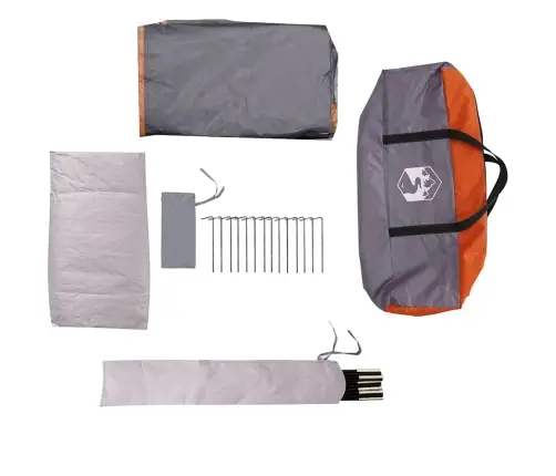 Ģimenes Telts 6 Personām, Pelēka, Oranža, Ūdensnecaurlaidīga Vidaxl