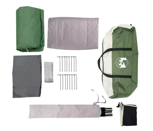 Ģimenes Telts, Tuneļa, 6 Personām, Zaļa, Ūdensnecaurlaidīga Vidaxl