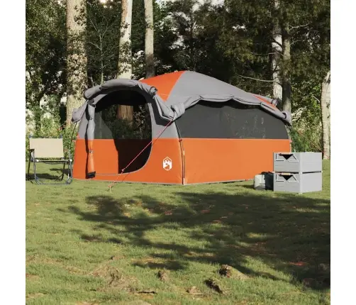 Ģimenes Telts 6 Personām, Pelēka, Oranža, Ūdensnecaurlaidīga Vidaxl