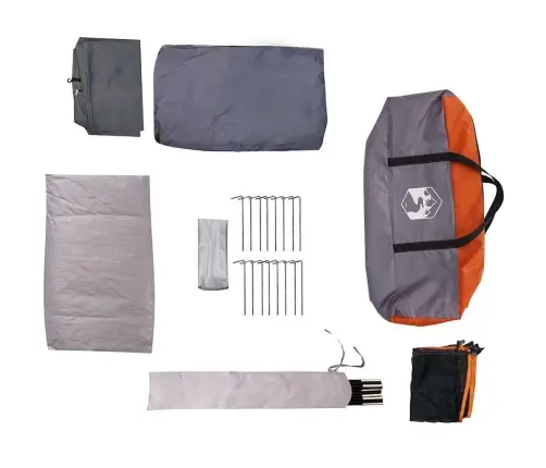 Ģimenes Telts 6 Personām, Pelēka, Oranža, Ūdensnecaurlaidīga Vidaxl