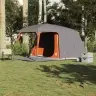 Kempinga Telts Ar Verandu Kupolu, 5 Personām, Pelēka, Oranža Vidaxl