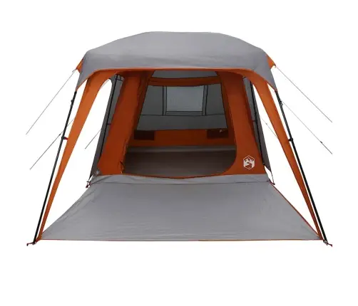 Kempinga Telts Ar Verandu Kupolu, 5 Personām, Pelēka, Oranža Vidaxl