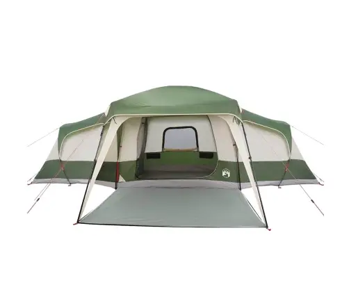 Ģimenes Telts Ar Verandas Kupolu 9 Personām, Zaļa Ūdensizturīga Vidaxl