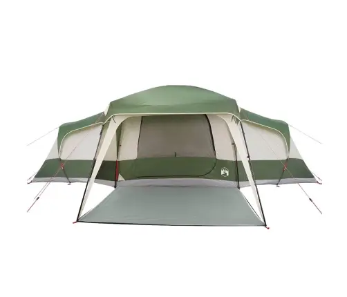 Ģimenes Telts Ar Verandas Kupolu 9 Personām, Zaļa Ūdensizturīga Vidaxl