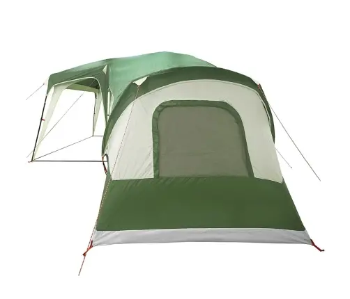 Ģimenes Telts Ar Verandas Kupolu 9 Personām, Zaļa Ūdensizturīga Vidaxl