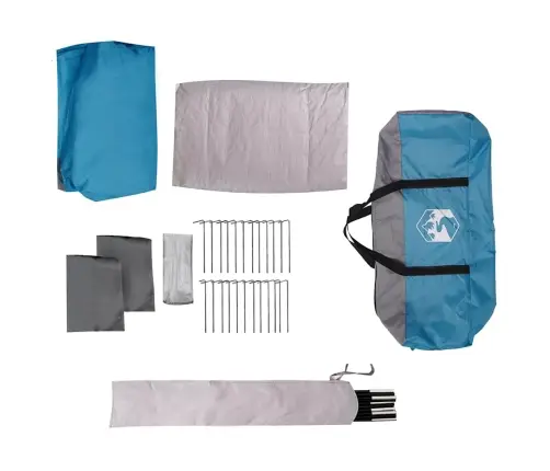 Ģimenes Telts Ar Verandu 9 Personām, Zila, Ūdensnecaurlaidīga Vidaxl