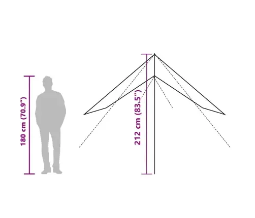 Tuulevari, Pruun, 438X376X212 cm Veekindel