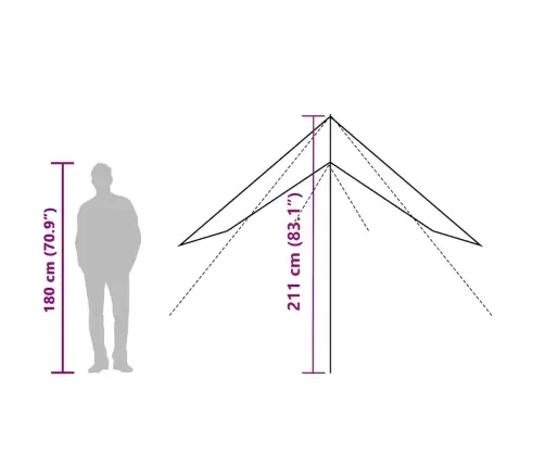 Stovyklavimo Tentas, Alyvuogių, 462X306X211Cm