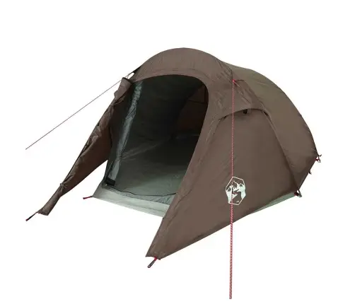 Kempinga Telts, Tuneļa, 3 Personām, Brūna, Ūdensnecaurlaidīga Vidaxl