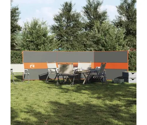Stovyklavimo Uždanga Nuo Vėjo, Pilka Ir Oranžinė, 490X123 Cm