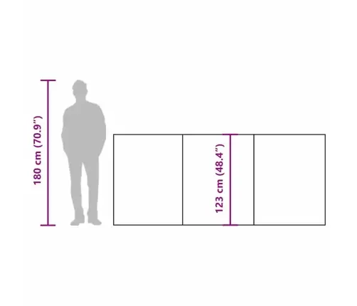 Stovyklavimo Uždanga Nuo Vėjo, Pilka Ir Oranžinė, 490X123 Cm