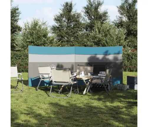 Kempinga Vēja Aizsargs, Zils, 340X130 Cm, Ūdensdrošs Vidaxl