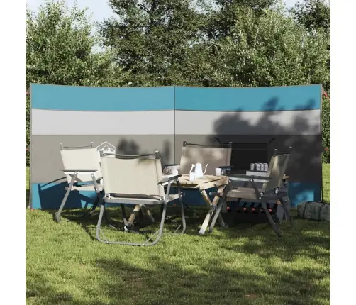 Kempinga Vēja Aizsargs, Zils, 340X130 Cm, Ūdensdrošs Vidaxl