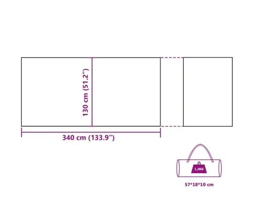 Tuulevari, Hall Ja Oranž, 340X130 cm Veekindel