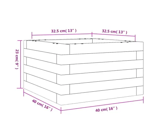 Aia Taimekast, 40X40X23 cm Männipuit