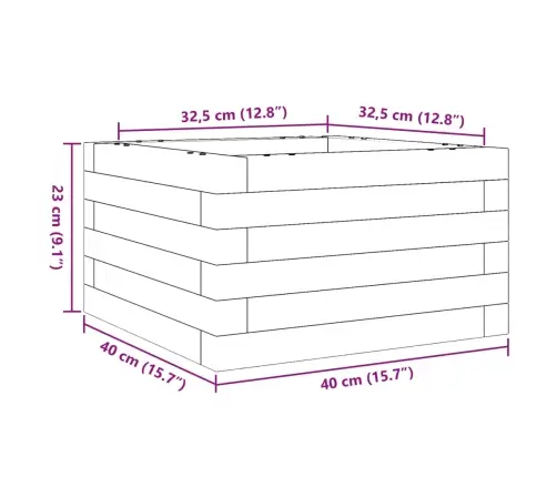 Dārza Puķu Kaste, Vaska Brūnas, 40X40X23 Cm Priedes Masīvkoks Vidaxl