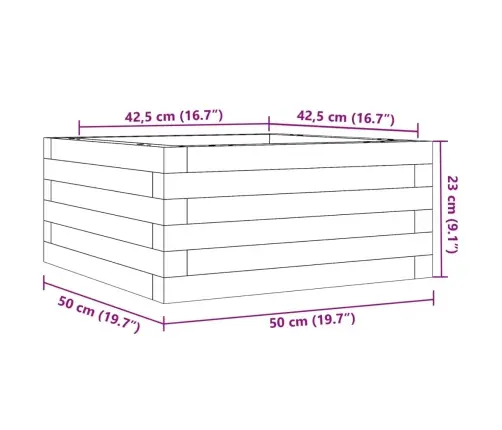 Aia Taimekast, Valge, 50 X 50 X 23 cm Männipuit