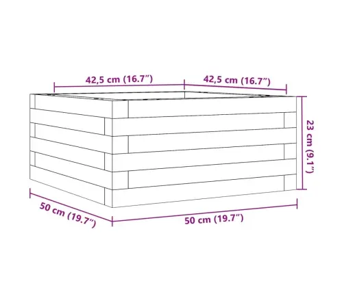 Dārza Puķu Kaste, 50X50X23 Cm, Duglasa Egles Masīvkoks Vidaxl