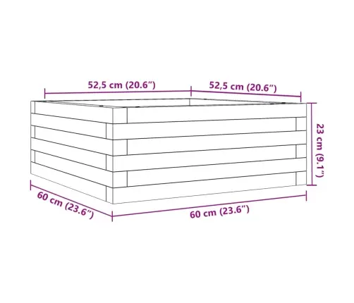 Aia Taimekast, 60 X 60 X 23 cm Ebatsuuga Puit