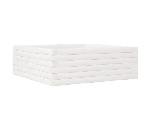 Dārza Puķu Kaste, Balta, 70X70X23 Cm, Priedes Masīvkoks Vidaxl