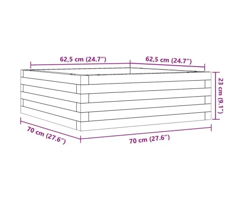 Aia Taimekast, 70X70X23cm Ebatsuuga Puit