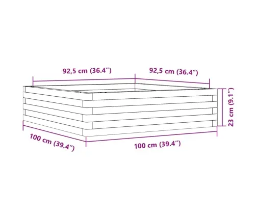 Aia Taimekast, 100X100X23 cm Ebatsuuga Puit