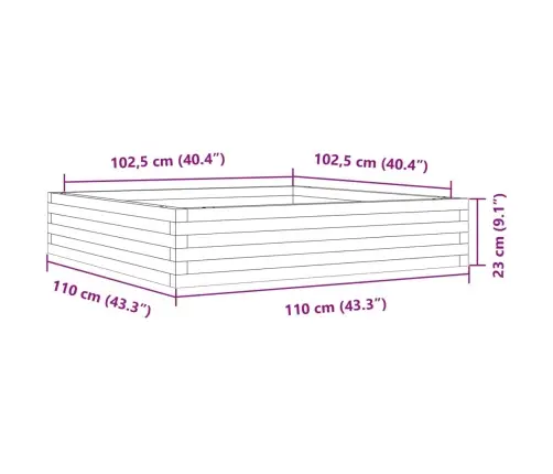 Aia Taimekast, 110X110X23 cm Immutatud Männipuit