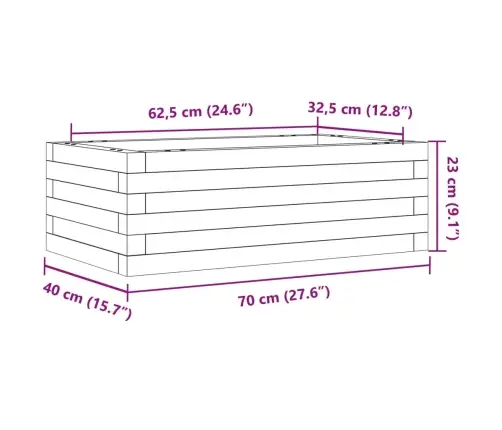 Aia Taimekast, Valge, 70 X 40 X 23 cm Männipuit
