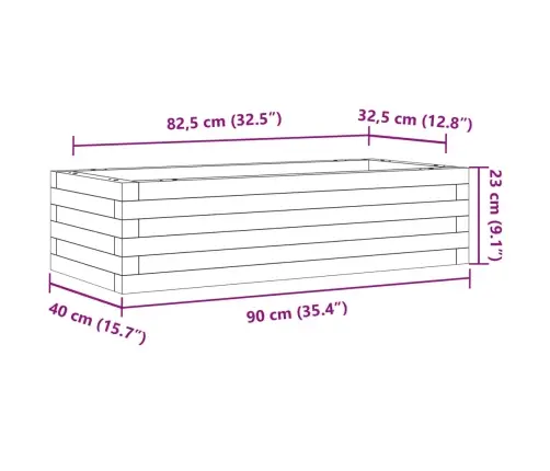 Aia Taimekast, Valge, 90 X 40 X 23 cm Männipuit