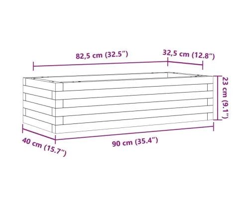 Dārza Puķu Kaste, Vaska Brūnas, 90X40X23 Cm Priedes Masīvkoks Vidaxl