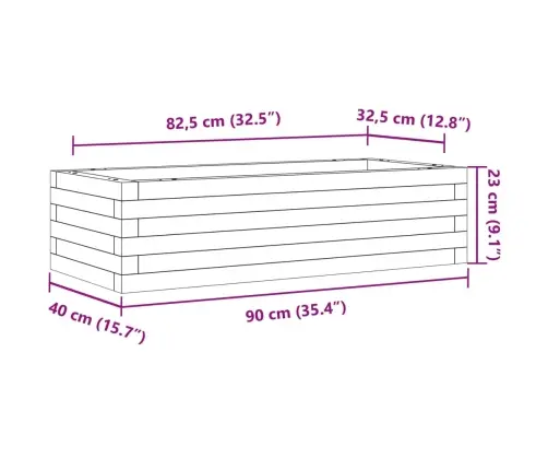 Sodo Lovelis, 90X40X23cm Impregnuota Pušies Mediena