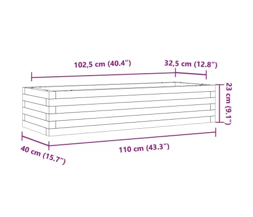 Sodo Lovelis, Vaško Rudas, 110X40X23cm Pušies Masyvas